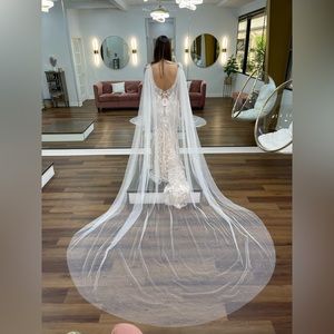 Pearl Cathedral Length Shoulder Cape Veil